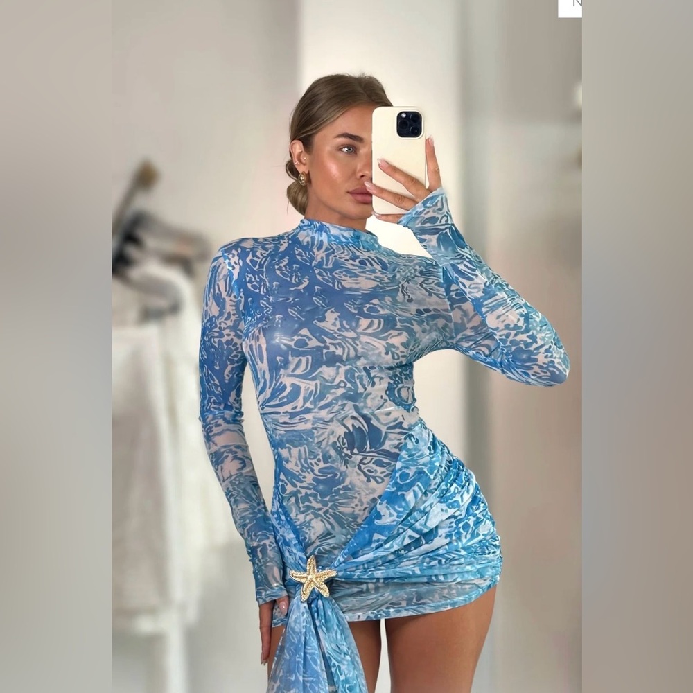 JESSICA BARA SABEL LONG SLEEVE MINI DRESS.